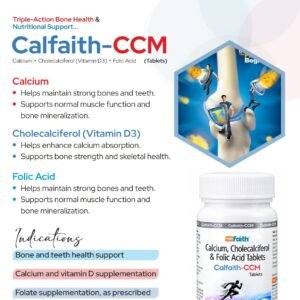 Calcium 250 mg + Cholecalciferol (Vitamin D3) 100 IU + Folic Acid 50 mcg